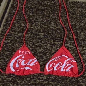 Red Coca Cola bathing suit top